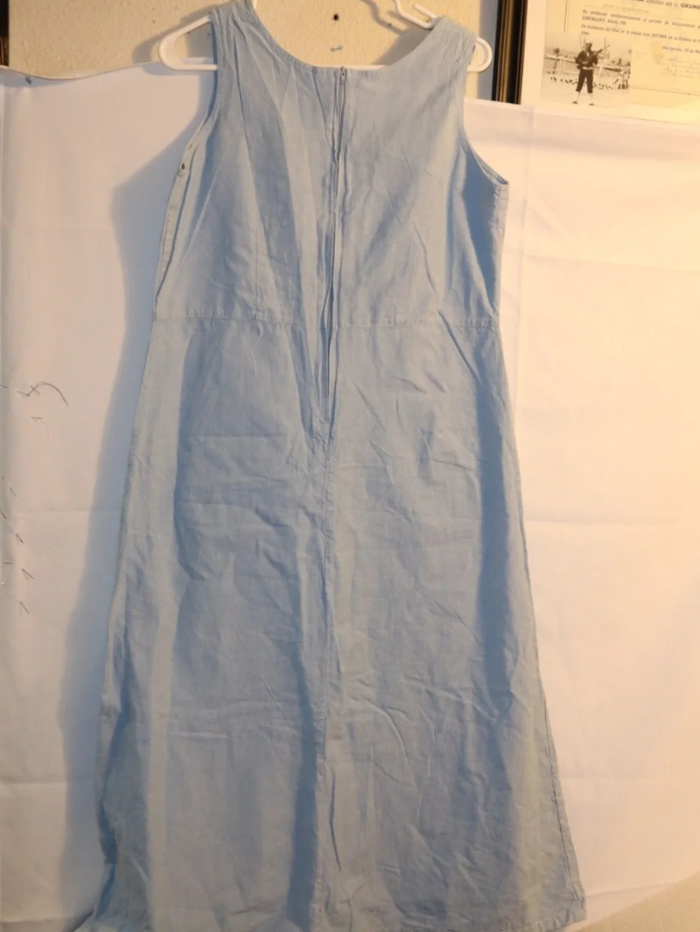 Compliments Light Blue Cotton Midi Dress Sleeveless Size Meduim - Picture 6 of 9